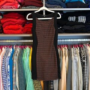 Soprano black/orange print sleeveless dress size S